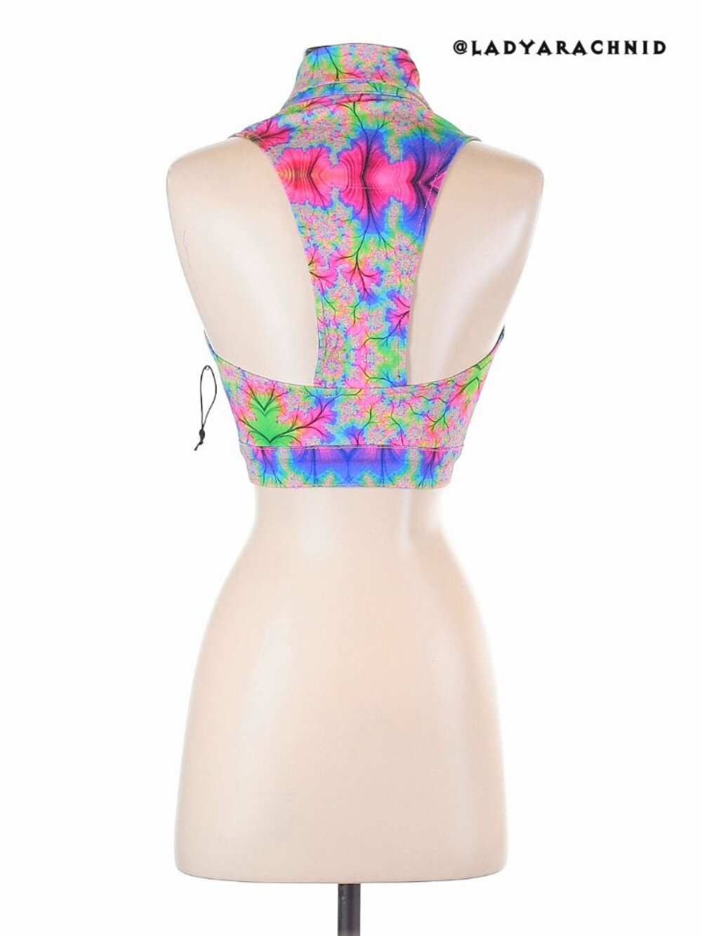 LIP SERVICE 24HRS mall goth Kaleidoscope stretch twill vest size XS - Picture 4 of 9